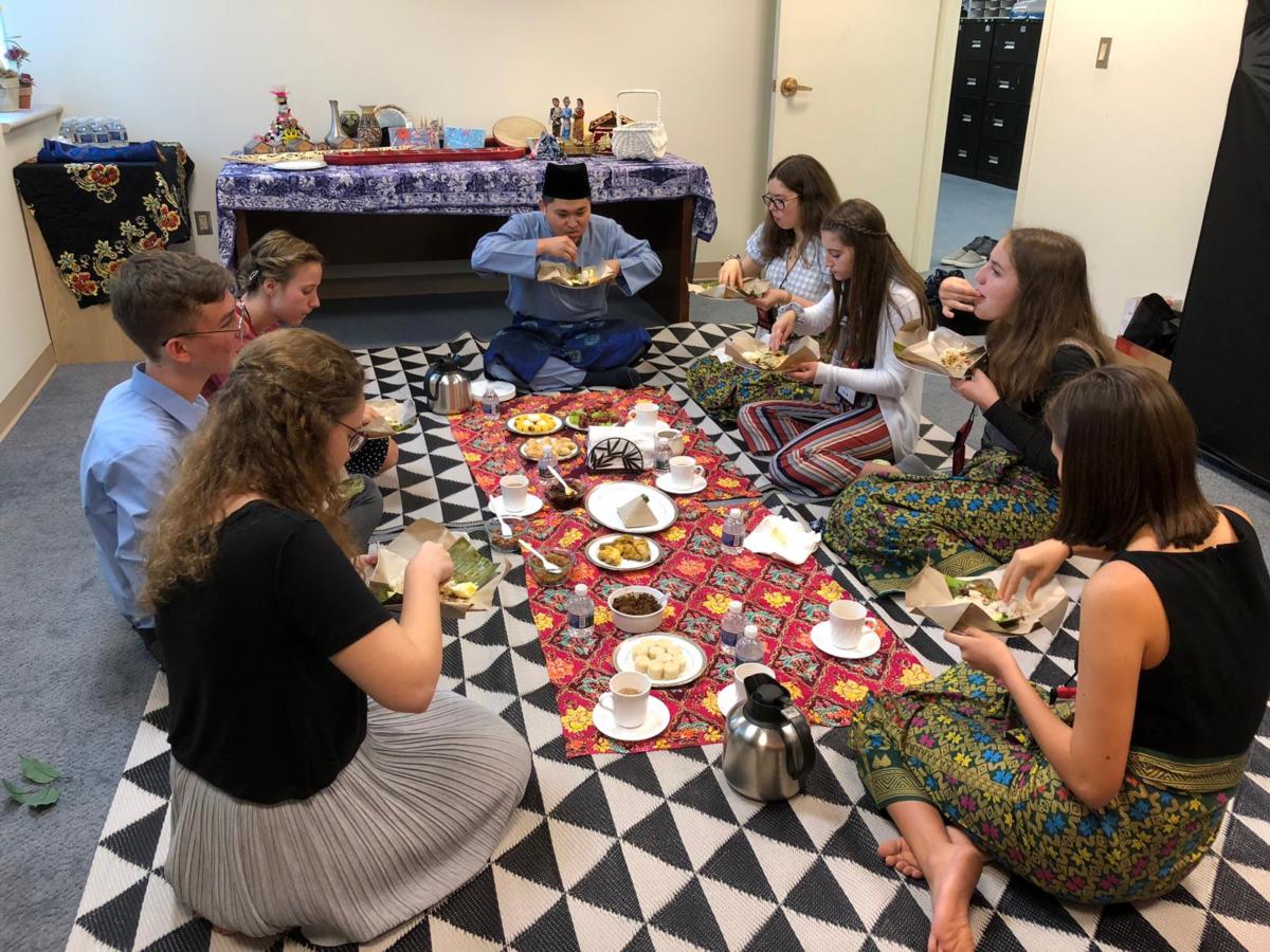 YES 2019 Participants enjoying nasi lemak, Malaysian signature dish