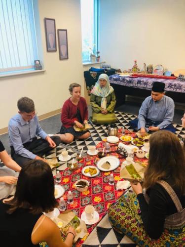 YES 2019 Participants enjoying nasi lemak, Malaysian signature dish